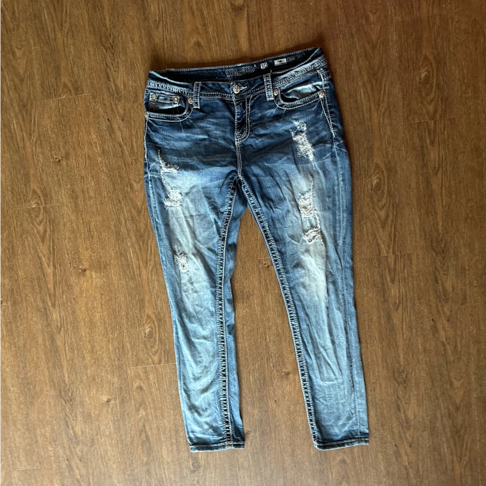 Miss Me Blue Distressed Women's Skinny Jeans